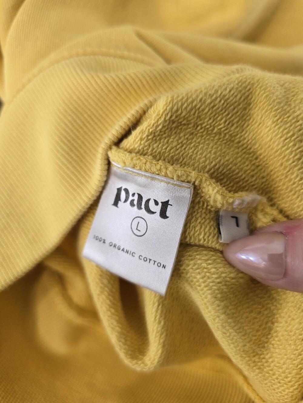 Pact Organic Cotton Sweatshirt Goldenrod Yellow Cozycore Athleisure Active Sz L - Picture 11 of 12